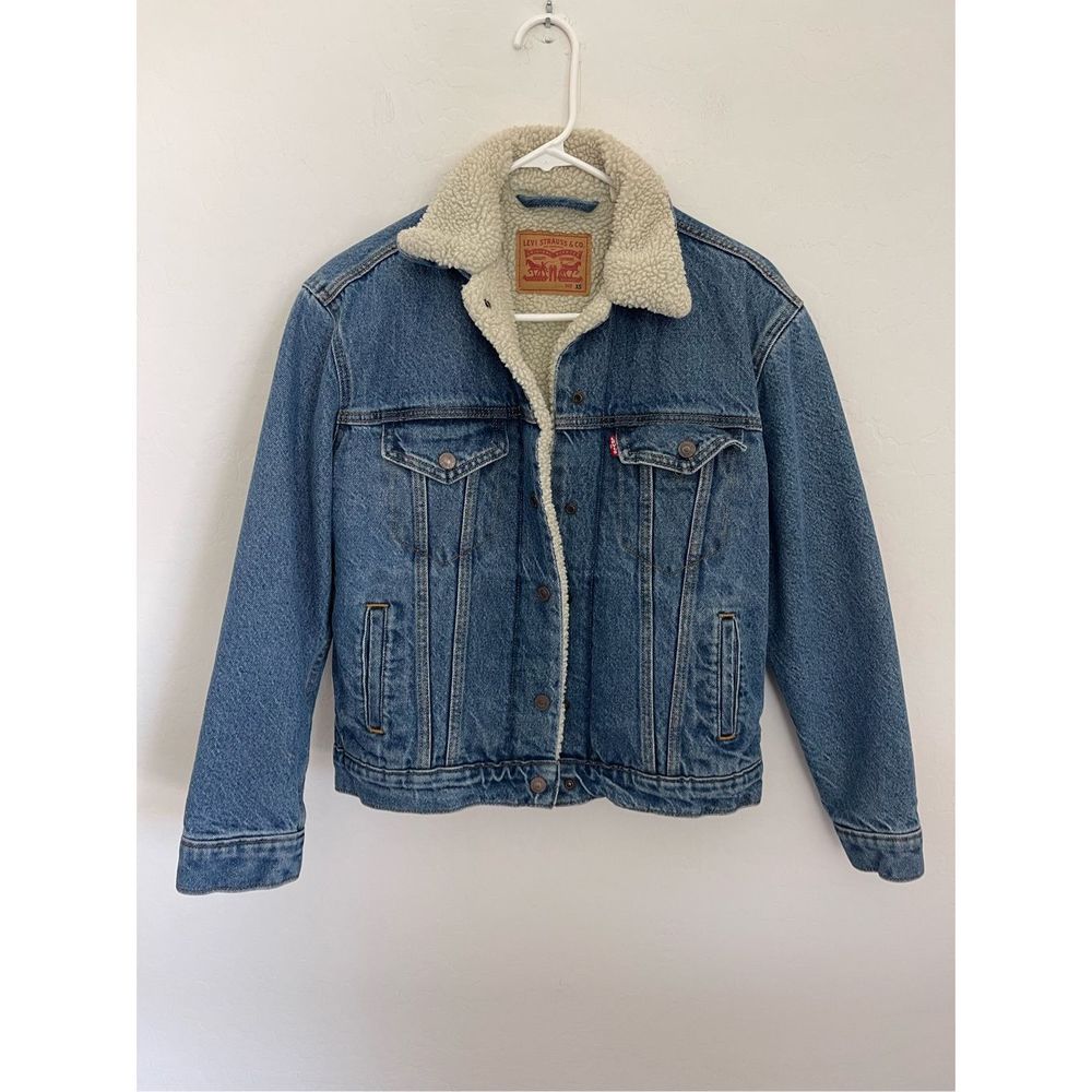 LEVI'S Sherpa Trucker Denim Jacket Size XS